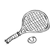 Simple doodle of a tennis racket