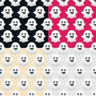 Set of seamless pattern for Halloween with ghosts