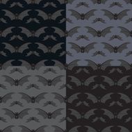 Set of seamless pattern for Halloween with bats