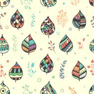 Seamless decorative floral pattern Leaves and plants