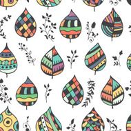 Seamless decorative floral pattern Leaves and plants N2