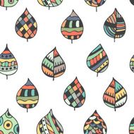 Seamless decorative pattern with leaves