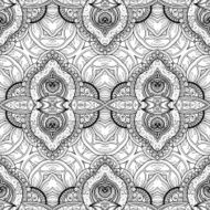 Vector Seamless Monochrome Ornate Pattern