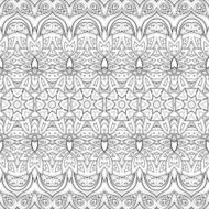 Vector Seamless Monochrome Ornate Pattern N3