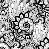 Vector Seamless Monochrome Floral Pattern N8