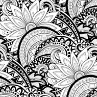 Vector Seamless Monochrome Floral Pattern N9