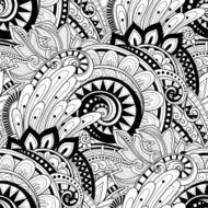 Vector Seamless Monochrome Floral Pattern N10