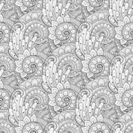 Vector Seamless Monochrome Floral Pattern N12