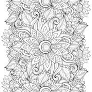 Vector Seamless Monochrome Floral Pattern N16