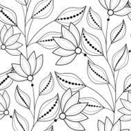 Vector Seamless Monochrome Floral Pattern N21