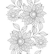 Vector Seamless Monochrome Floral Pattern N26