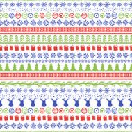 Vector seamless hand drawn pattern Christmas or New Year ornament