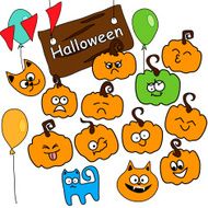 Funny vector icons Halloween