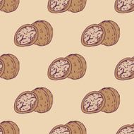 Walnut seamless pattern