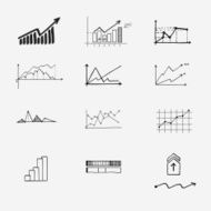 business finance statistics infographics doodle hand drawn elements Concept -