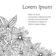Doodle flowers greeting card