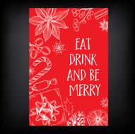 Vector merry christmas poster design N2