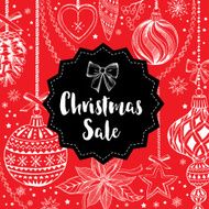 Christmas sale invitation flyer with graphic N6