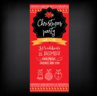 Christmas party invitation Holiday card N10