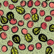 Lingonberry vector seamless pattern