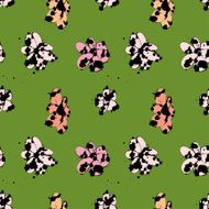 Doodle flowers seamless vector pattern felt pen