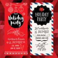 Christmas party invitation Holiday card N13