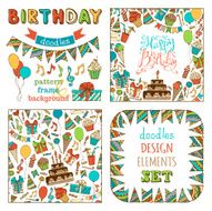 Hand-drawn Happy Birthday Set