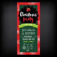 Christmas party invitation Holiday card N16