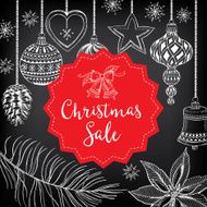 Christmas sale invitation flyer with graphic N14