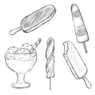 Vector Sketch Set of Ice Cream
