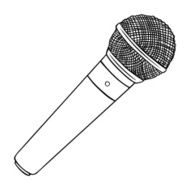 Vector Line Art Dinamic Microphone