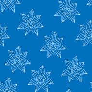 Henna MehendyTattoo Seamless Pattern on a blue background N2