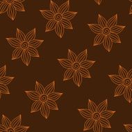 Henna MehendyTattoo Seamless Pattern on a brown background N7