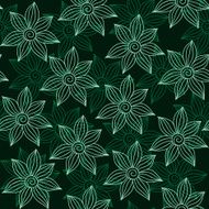 Henna Mehendi Tattoo Seamless Pattern on a green background N2