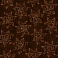 Henna MehendyTattoo Seamless Pattern on a brown background N9