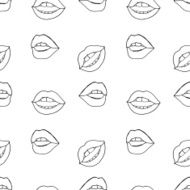 Seamless pattern with lips