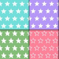 Doodle stars seamless pattern collection Hand drawn isolated set