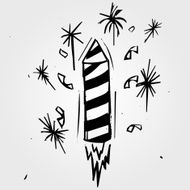 Vector firework hand drawn
