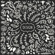 Set of vintage sketch elements