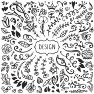 Set of vintage sketch elements N2