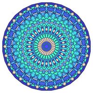 hand drawn ethnic ornamental round abstract background with many details