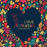 I love autumn Vector design illustration with heart
