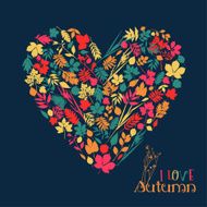I love autumn Vector design illustration with heart N2