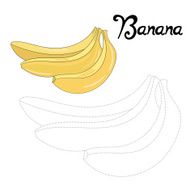 Educational game connect dots draw banana vector N2