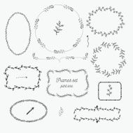 hand drawn set of frames