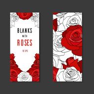 Double sides blanks with painted roses N2