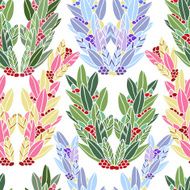 Seamless background with doodle flowers