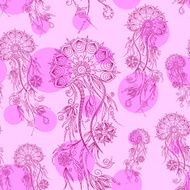 Hand drawn jellyfish Vector illustration Henna Mehendi Tattoo N2