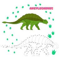 Educational game connect the dots to draw dinosaur N10