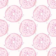 Hand drawn donuts seamless pattern Sweet background N4